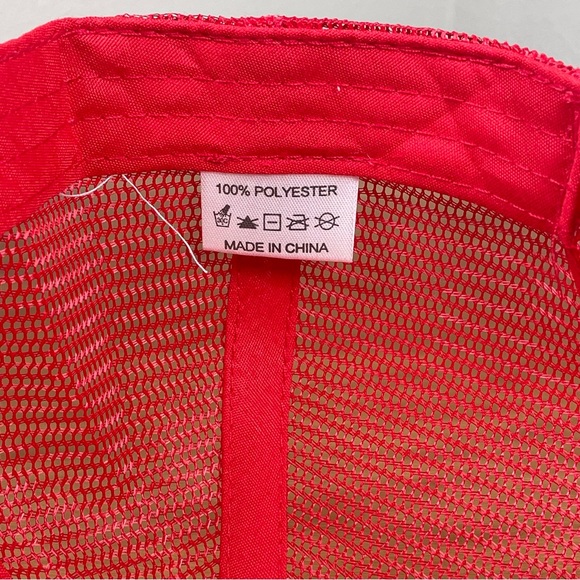 NEW Red & White Mesh Trucker Snap Back Hat Black Star Checkered Flags Cherries main image 7
